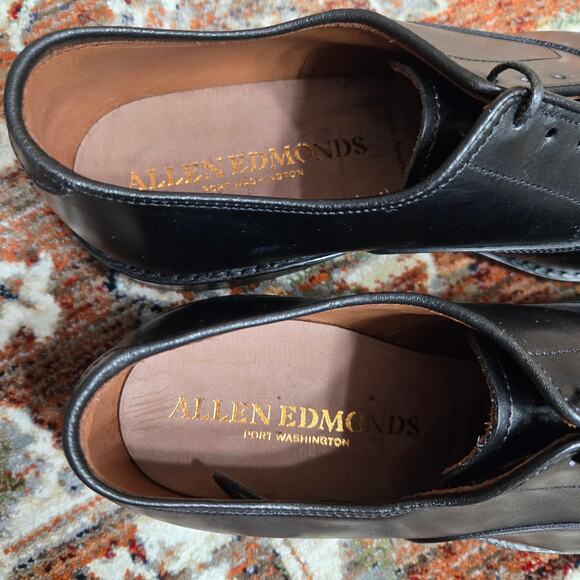 ALLEN EDMONDS Park Avenue Black Dress Shoes Mens 9 bench welt Excellent - Picture 7 of 13